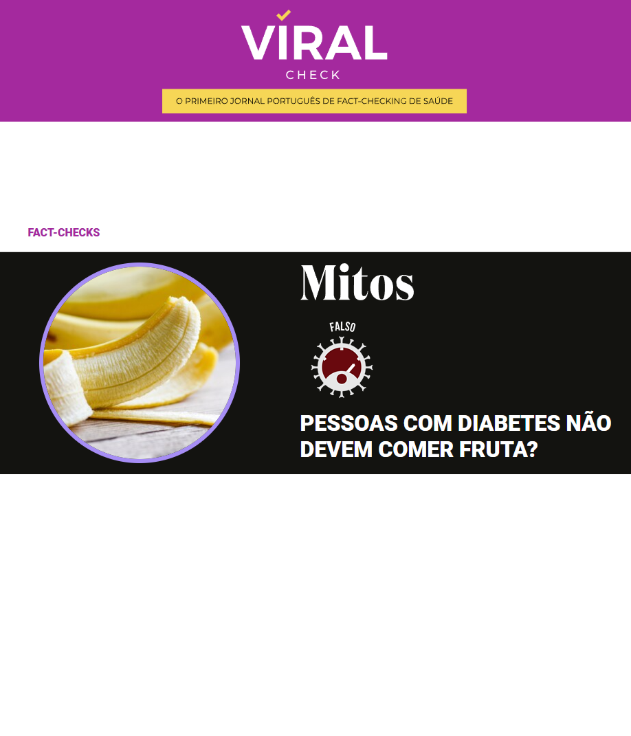 Pessoas com diabetes não devem comer fruta? - Dra. Joana Menezes Nunes